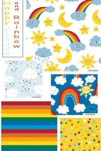 Fat Quarter Happy Clouds and Rainbows