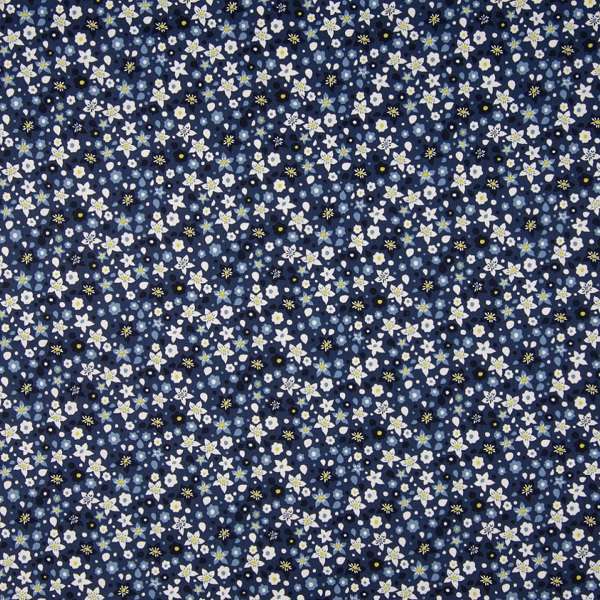 Cotone Navy Stars and Flowers